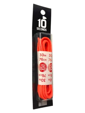 10 Seconds ® Round Dress Laces | Waxed Neon Orange