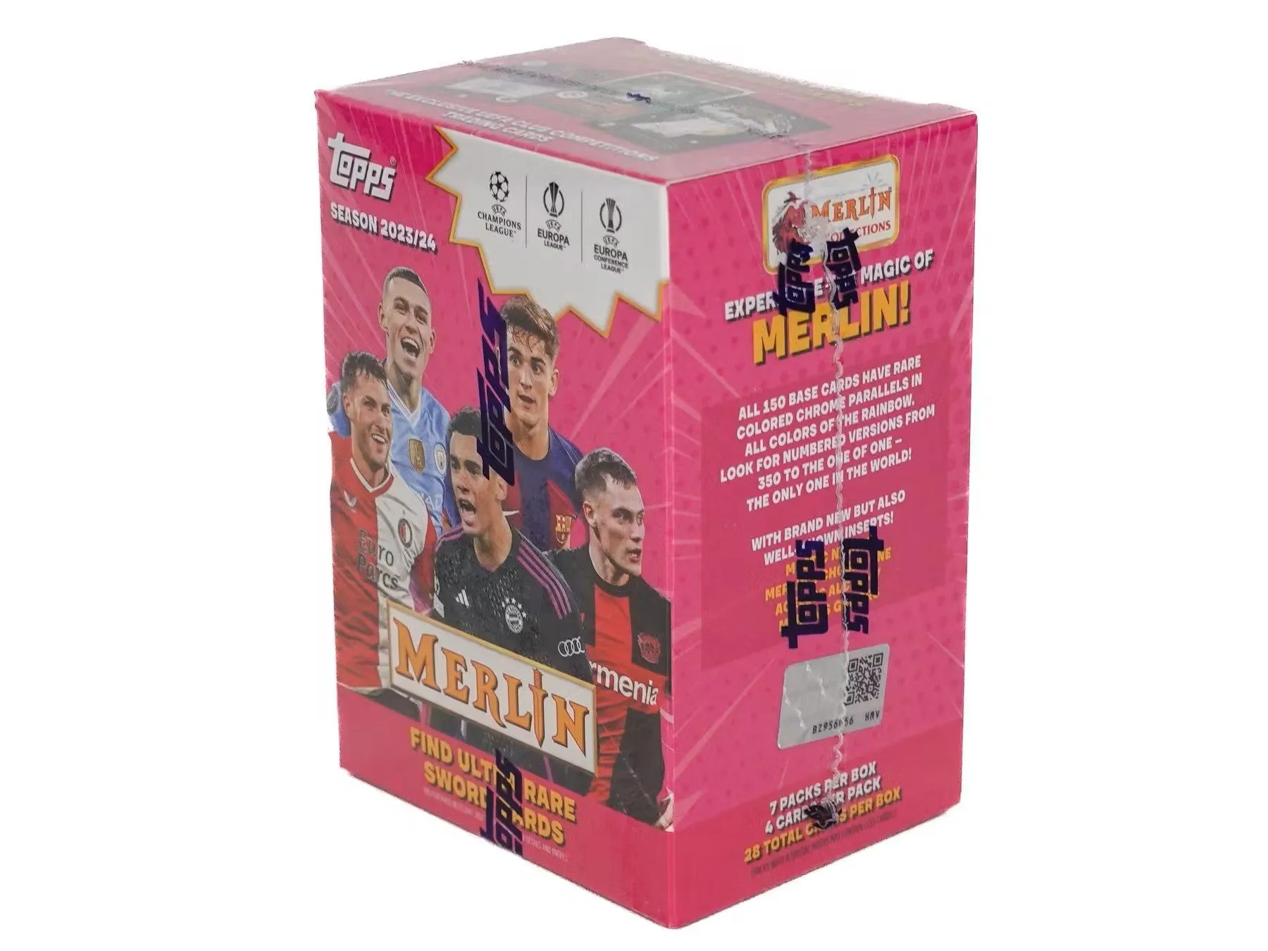 2023-24 Topps Chrome Merlin UEFA Club Competitions Soccer 7-Pack Blaster Box