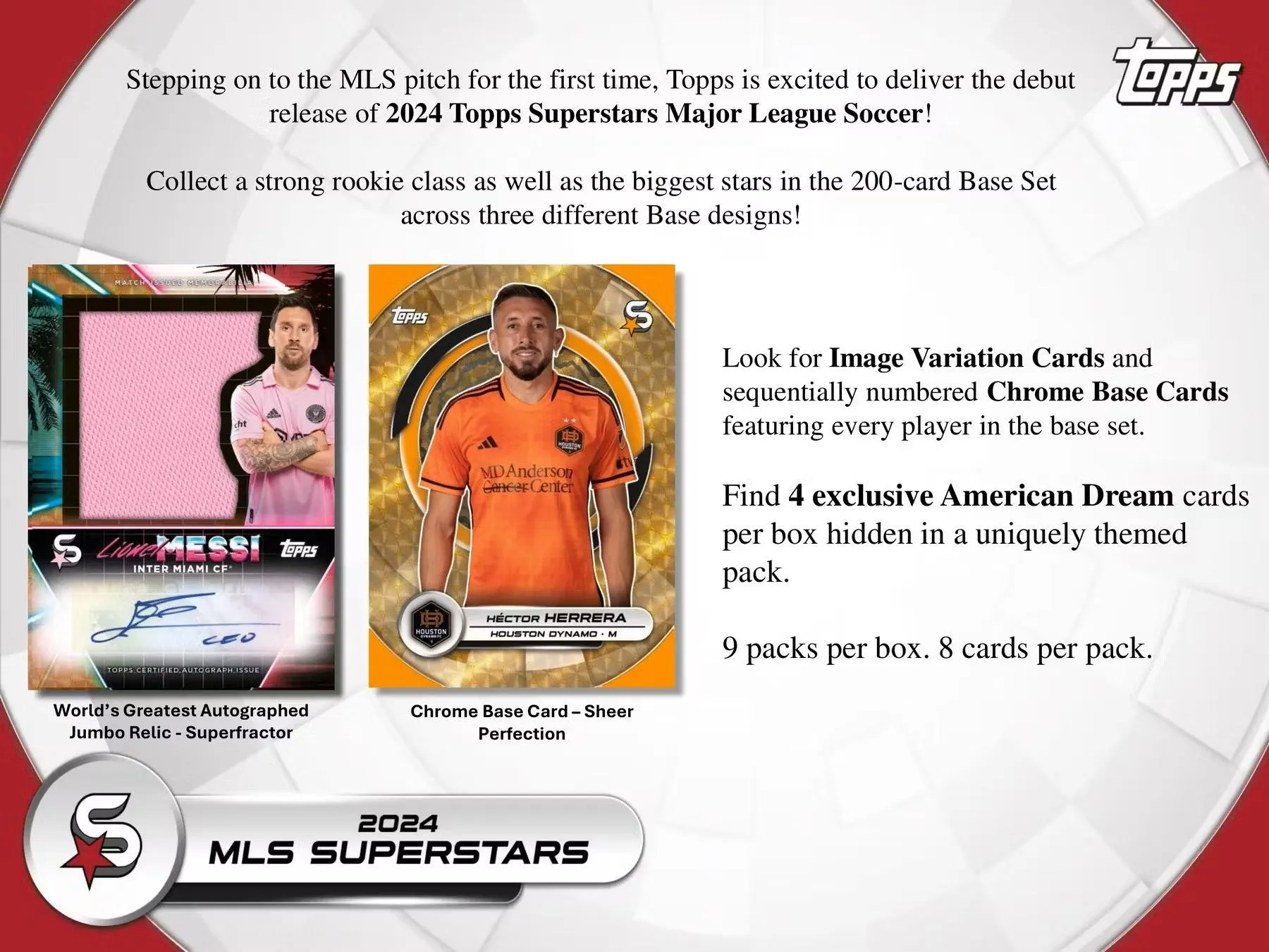 2024 Topps Superstars MLS Major League Soccer 9-Pack Blaster Box