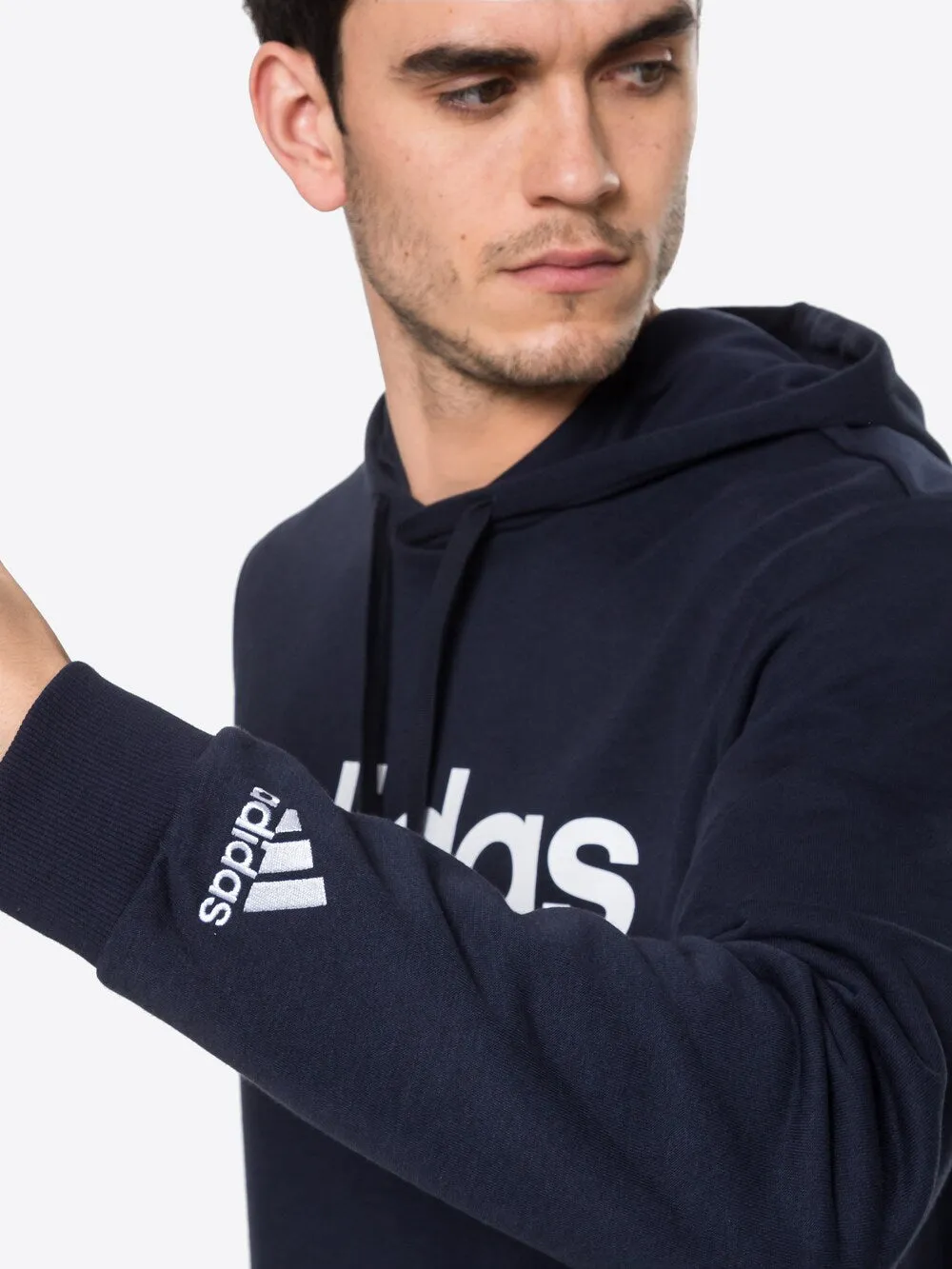 Adidas Essentials French Terry Linear Logo Sports Sweatshirt, Night Blue