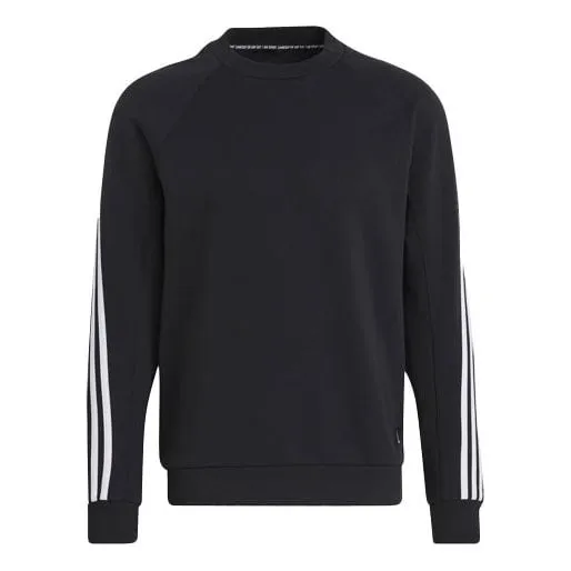 adidas M FI Crew Sportswear 3-Stripes Sweatshirt Black, black