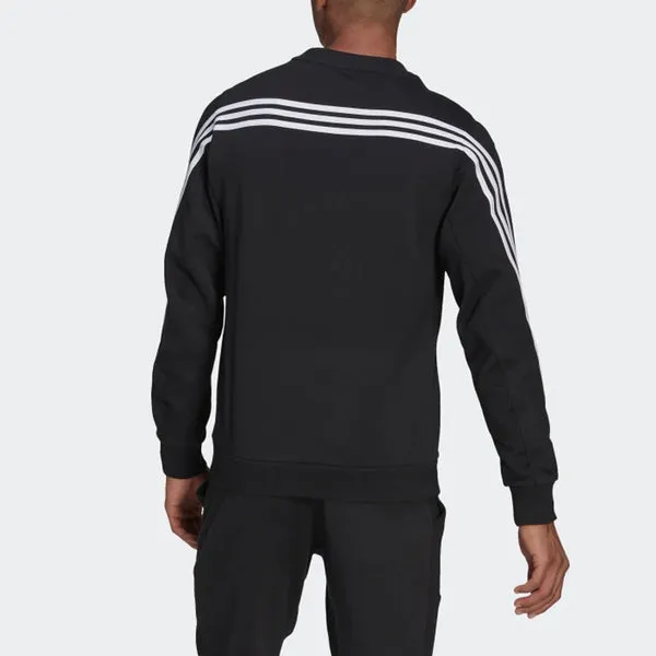 adidas M FI Crew Sportswear 3-Stripes Sweatshirt Black, black