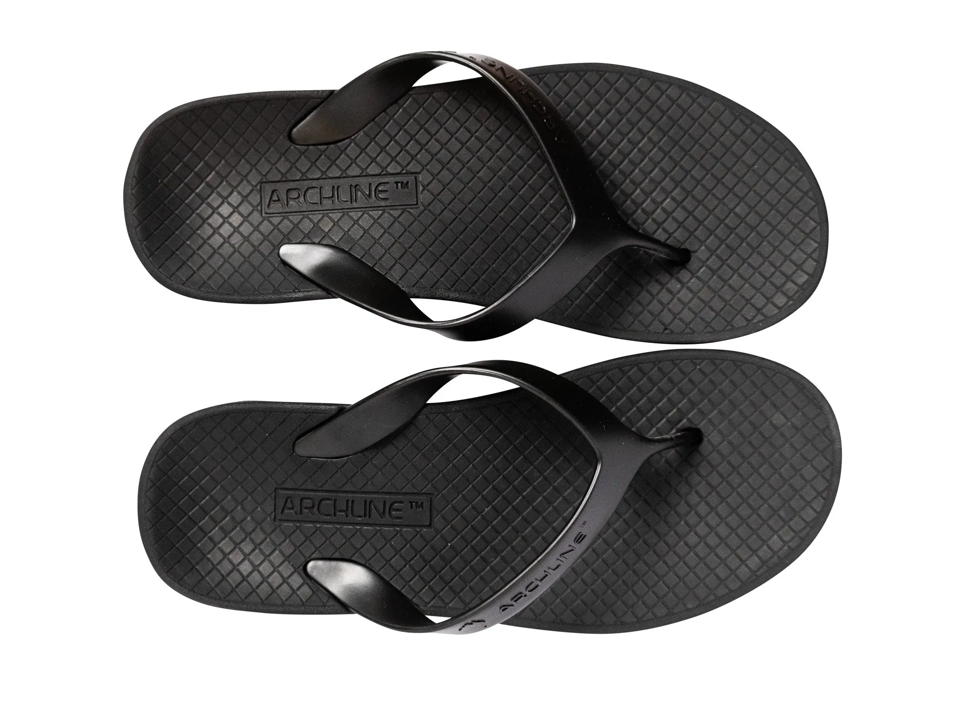 Archline Balance Orthotic Thongs - Black/Black