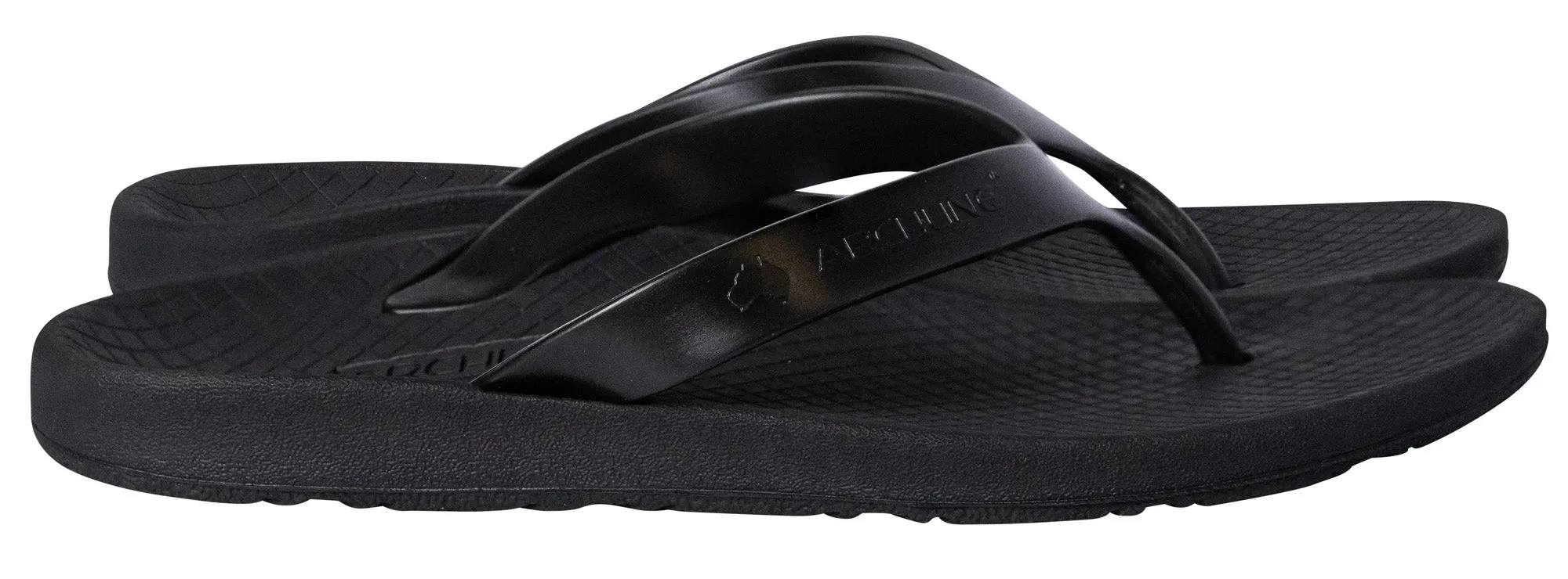 Archline Balance Orthotic Thongs - Black/Black