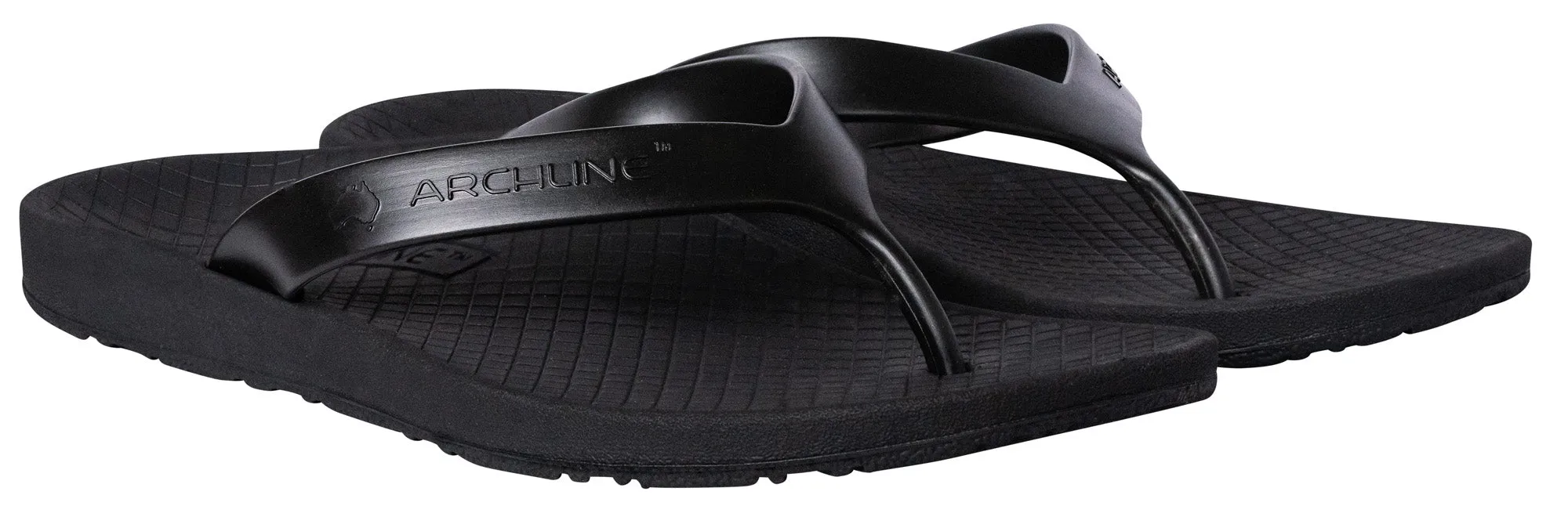 Archline Balance Orthotic Thongs - Black/Black