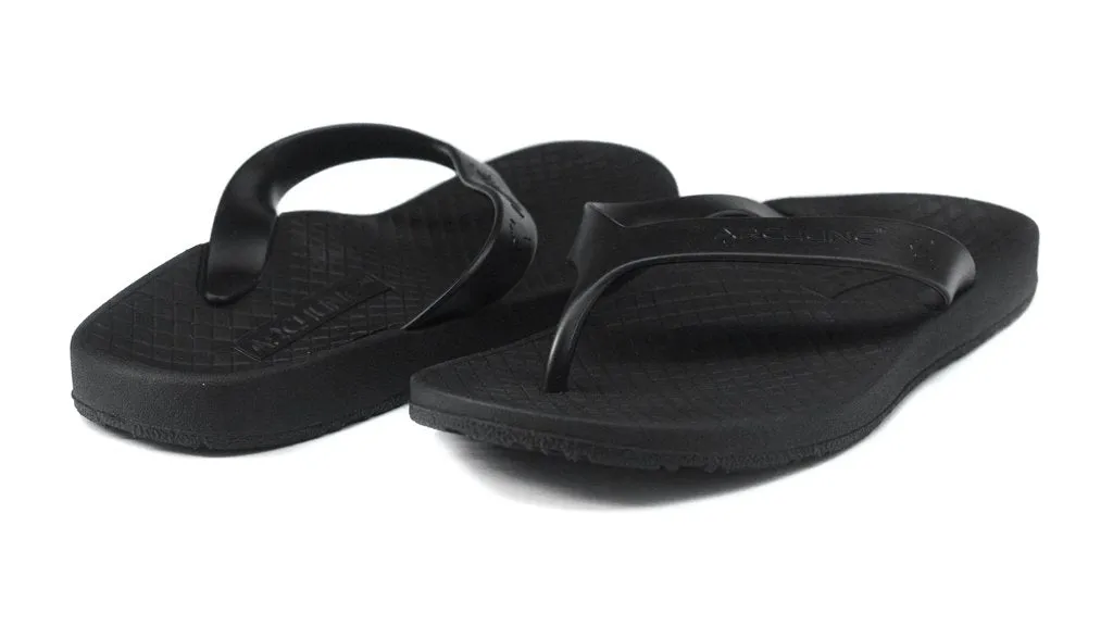 Archline Kids Orthotic Thongs – Black/Black