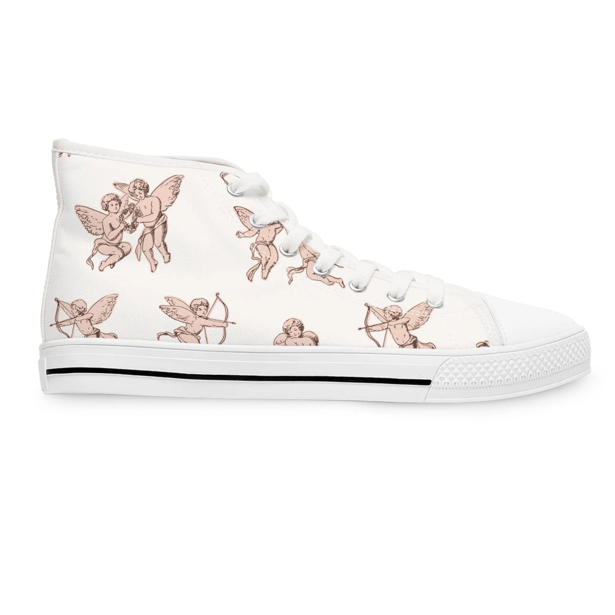 Baby Cupid Pattern Women's High Top Sneakers