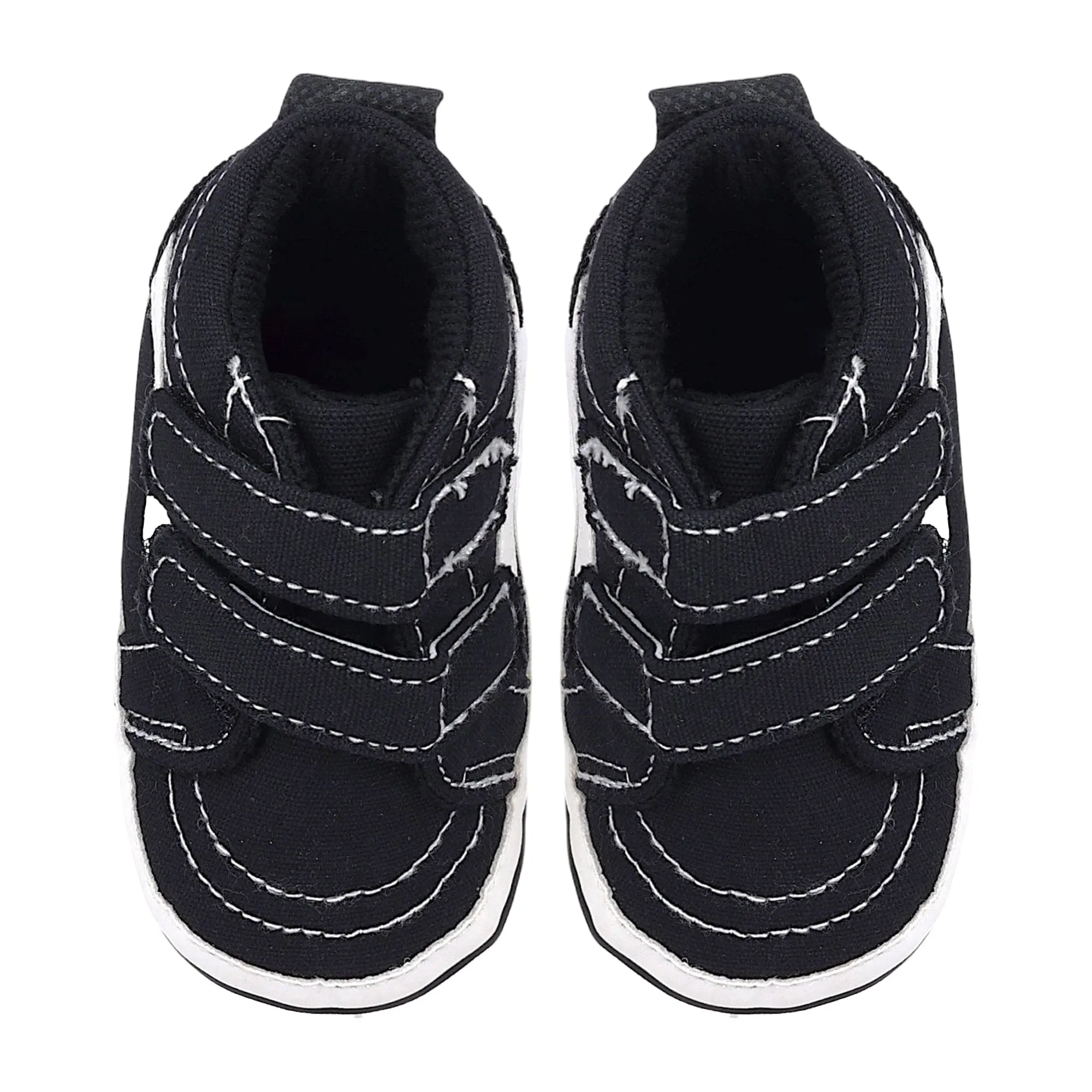 Baby Moo Stylish Casual Velcro Straps Anti-Skid Sneakers - Black