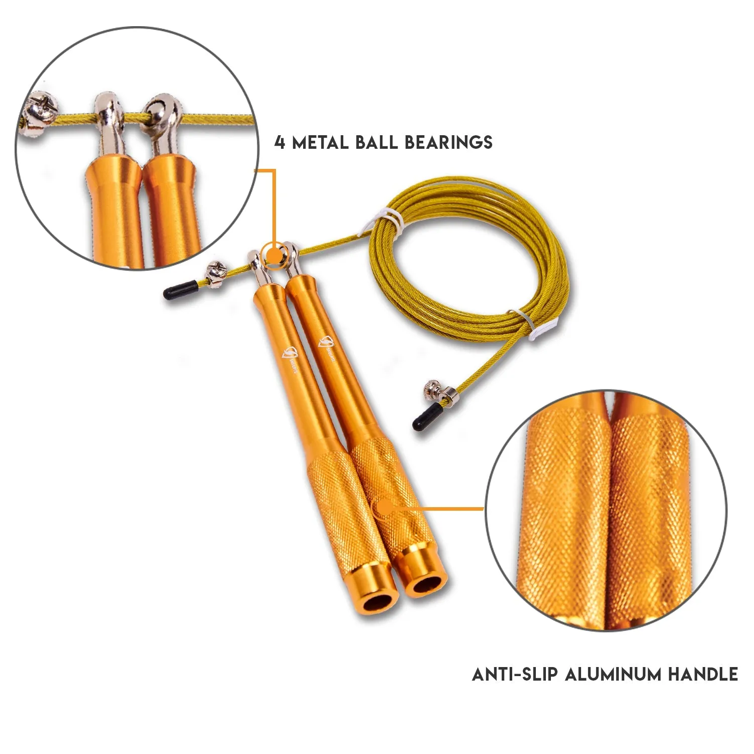 Bounce Metal Pro Speed Rope (Gold)