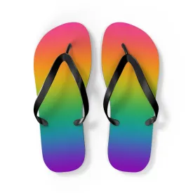 Bright Rainbow Ombre Pride Flip Flops