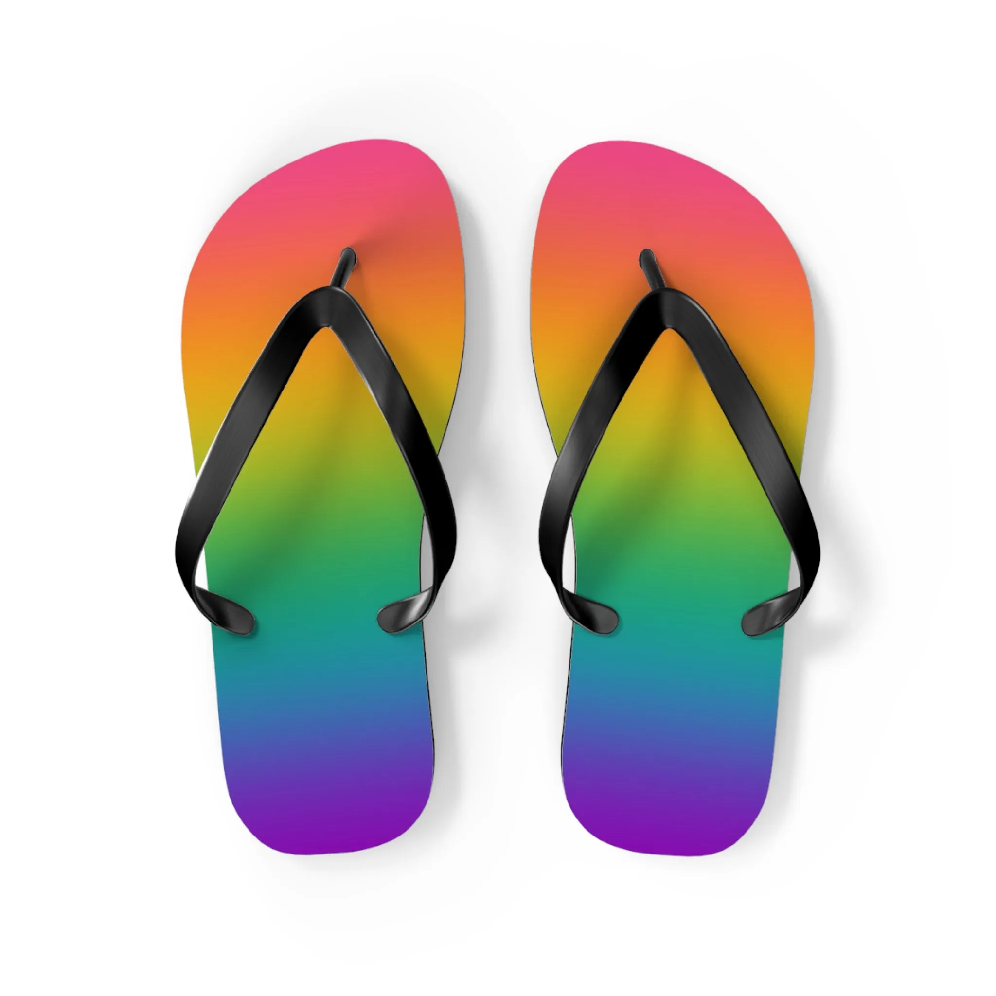 Bright Rainbow Ombre Pride Flip Flops