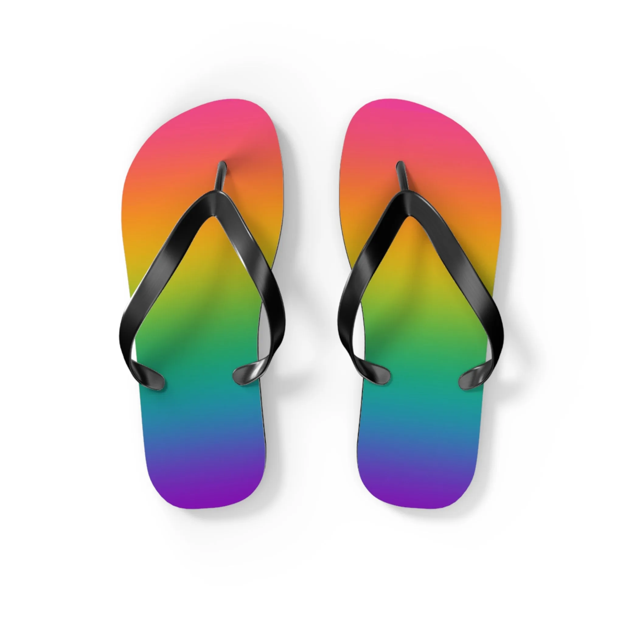 Bright Rainbow Ombre Pride Flip Flops