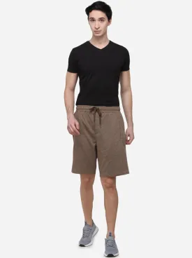 Brown Solid Regular Fit Shorts | JadeBlue