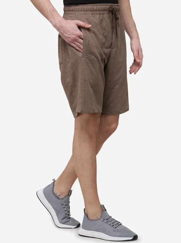 Brown Solid Regular Fit Shorts | JadeBlue