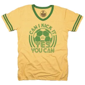 Can I Kick It Yes You Can Ringer V-Neck Tee