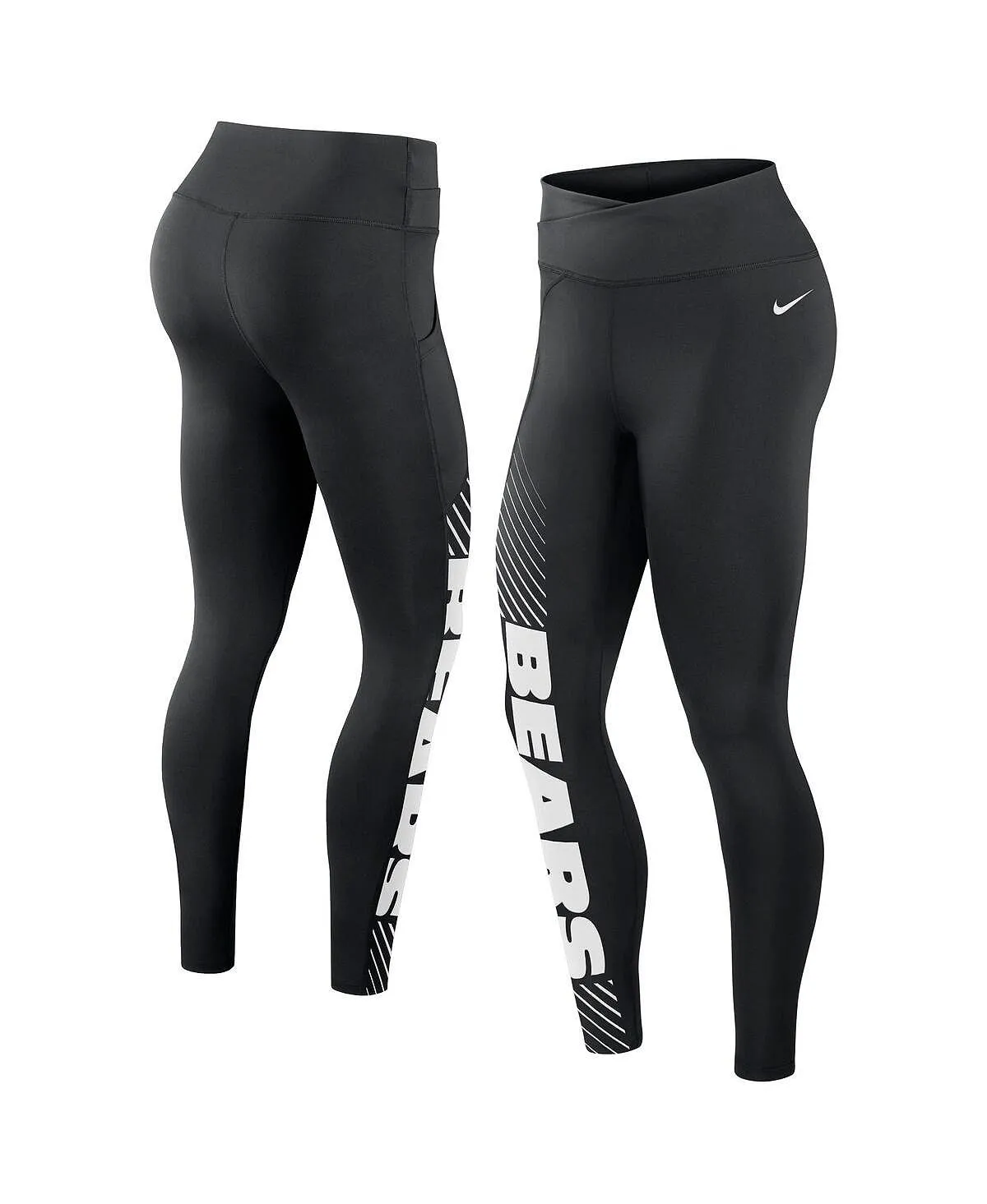 Chicago Bears Yard Line Nike Women's Cross Leggings Black