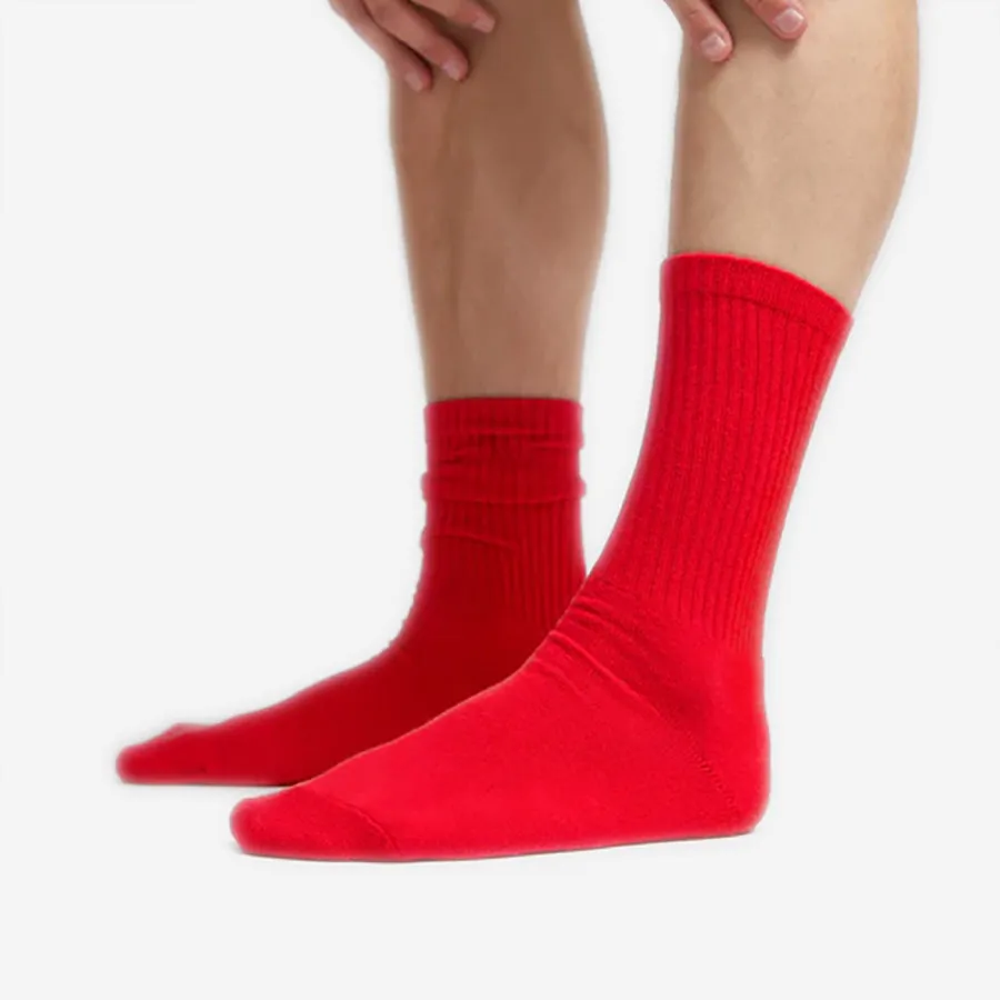 Classic Organic Active Crew Socks - Magenta Blaze