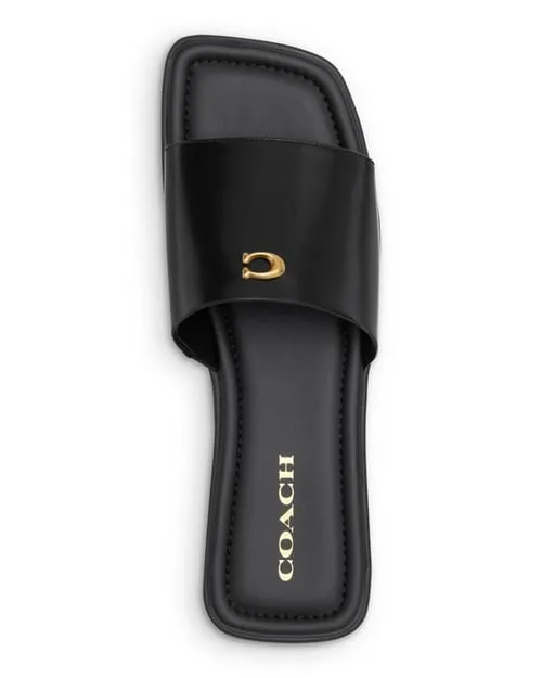 COACH Women's Florence Square Toe Slides, Black