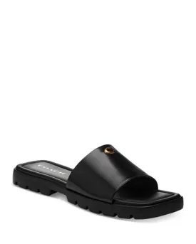 COACH Women's Florence Square Toe Slides, Black