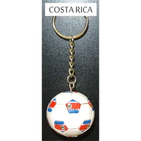 Costa Rica Soccer Ball Metal Key Chain