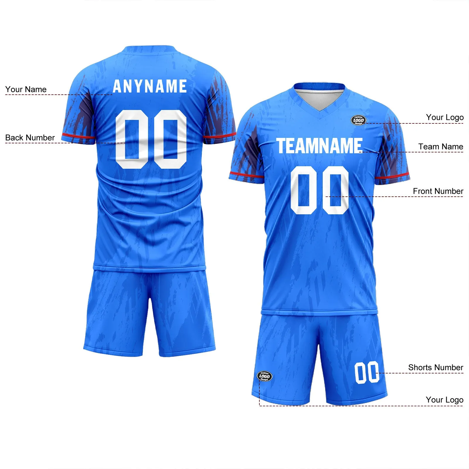 Custom Blue Soccer Sets Jersey Personalized SCJ101-D28019