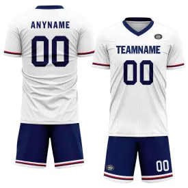 Custom England White Blue Soccer Sets Jersey Personalized SCJ101-D06144