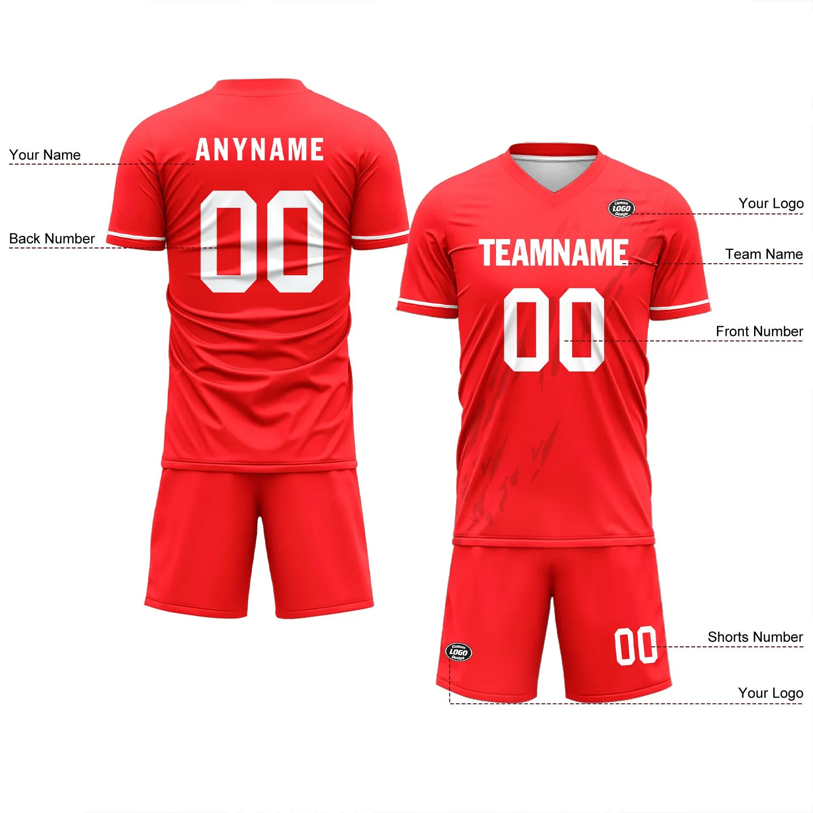 Custom Red Soccer Sets Jersey Personalized SCJ101-D28023