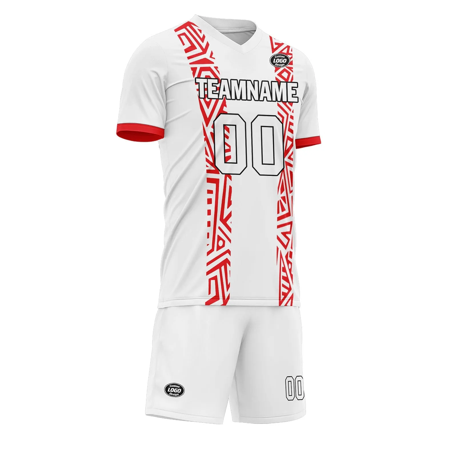 Custom White Red Soccer Sets Jersey Personalized SCJ101-D28033