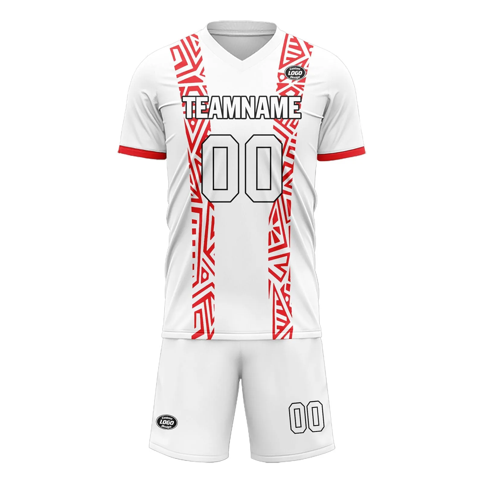 Custom White Red Soccer Sets Jersey Personalized SCJ101-D28033