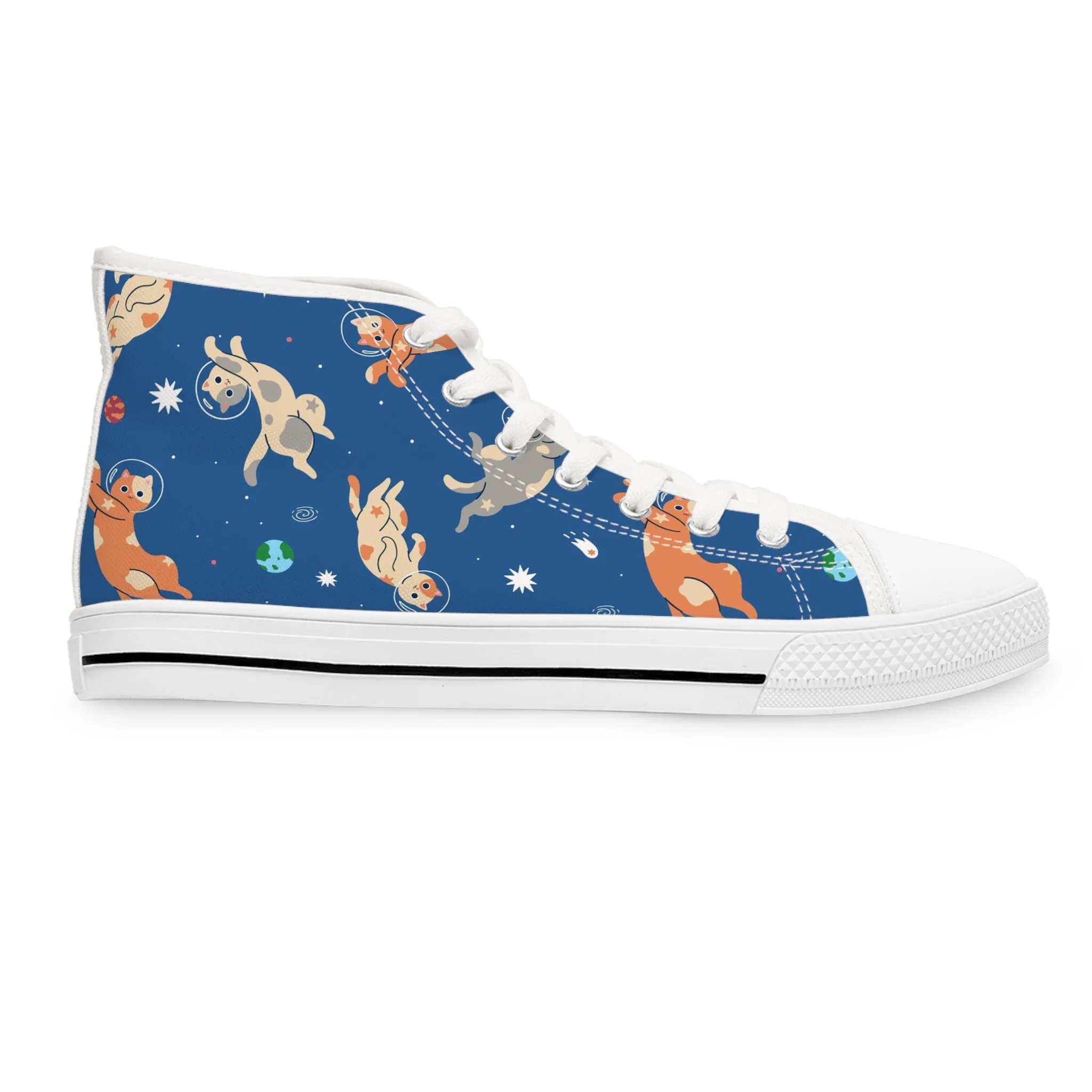 Cute Cats in Space Women's High Top Sneakers