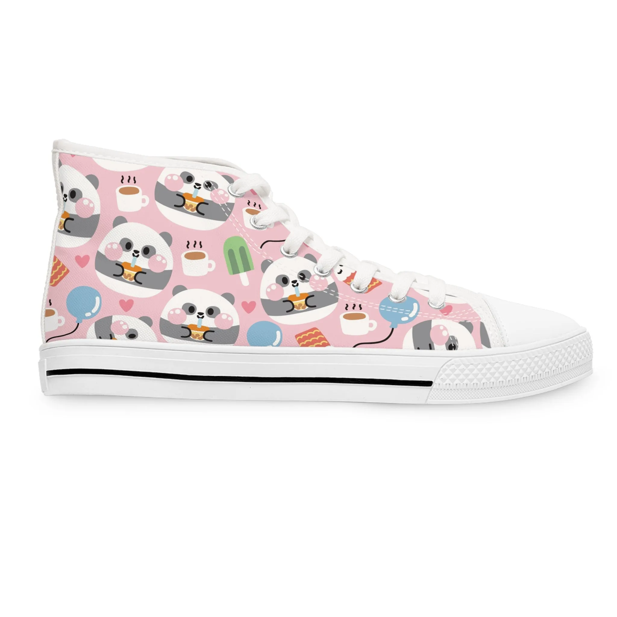 Cute Panda Candy Women's High Top Sneakers