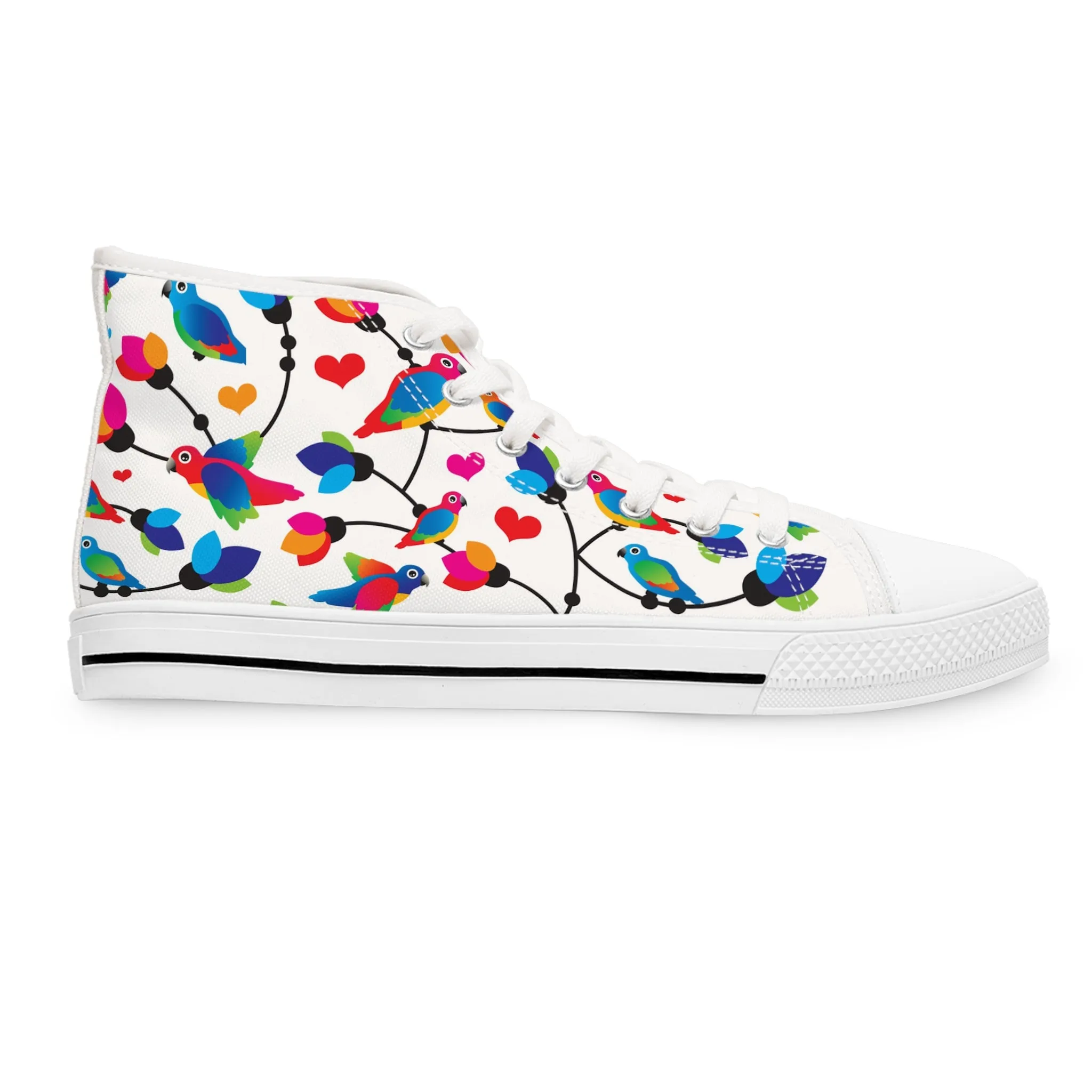 Cute Parrot Bird Women's High Top Sneakers