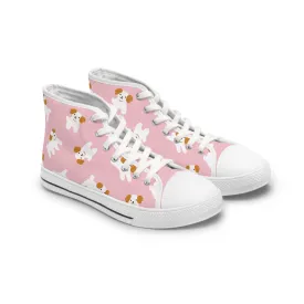 Cute Pink Dog Women's High Top Sneakers