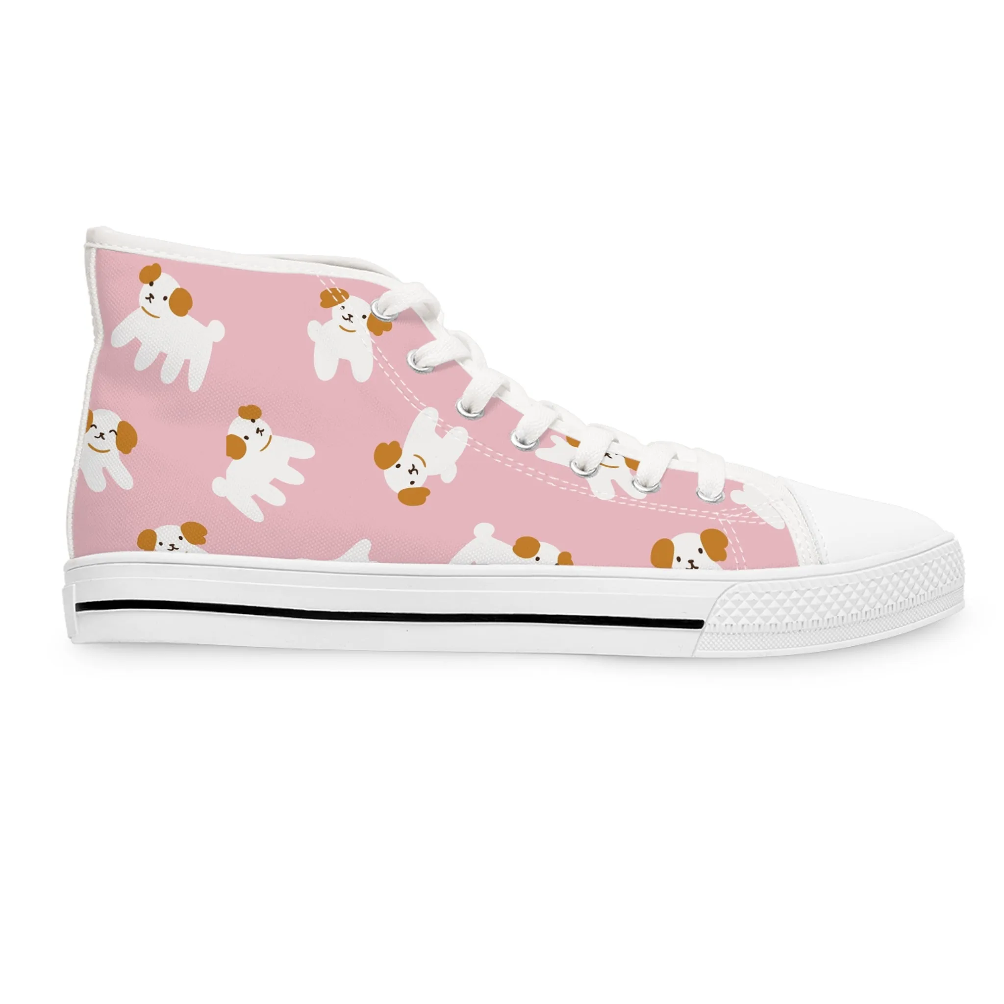 Cute Pink Dog Women's High Top Sneakers