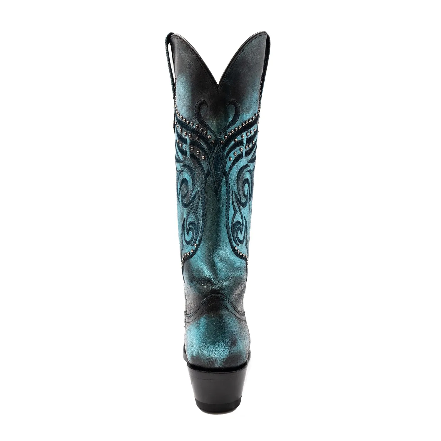 Ferrini Womens Masquerade V-Toe Electric Blue Leather Cowboy Boots