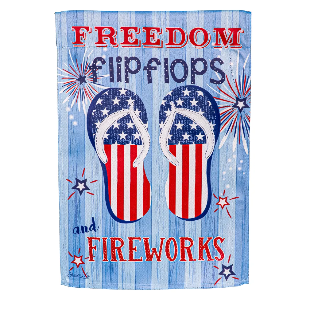 Freedom Flip Flops Suede Garden Flag