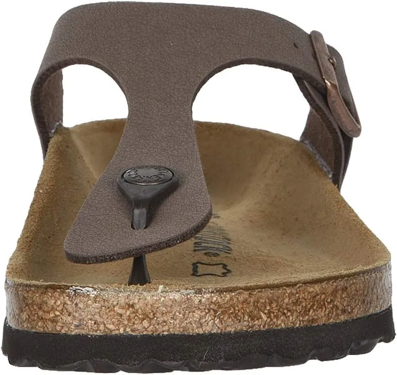 Gizeh slides - Birko-Flor & Birkibuc Birkenstock, color Mocha Birkibuc