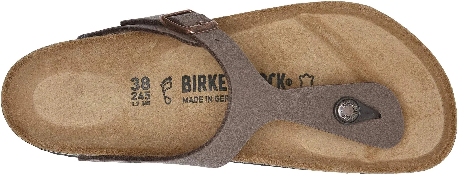 Gizeh slides - Birko-Flor & Birkibuc Birkenstock, color Mocha Birkibuc