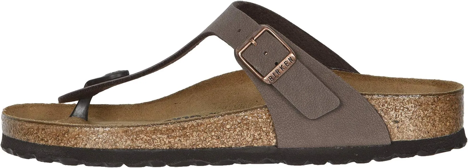 Gizeh slides - Birko-Flor & Birkibuc Birkenstock, color Mocha Birkibuc