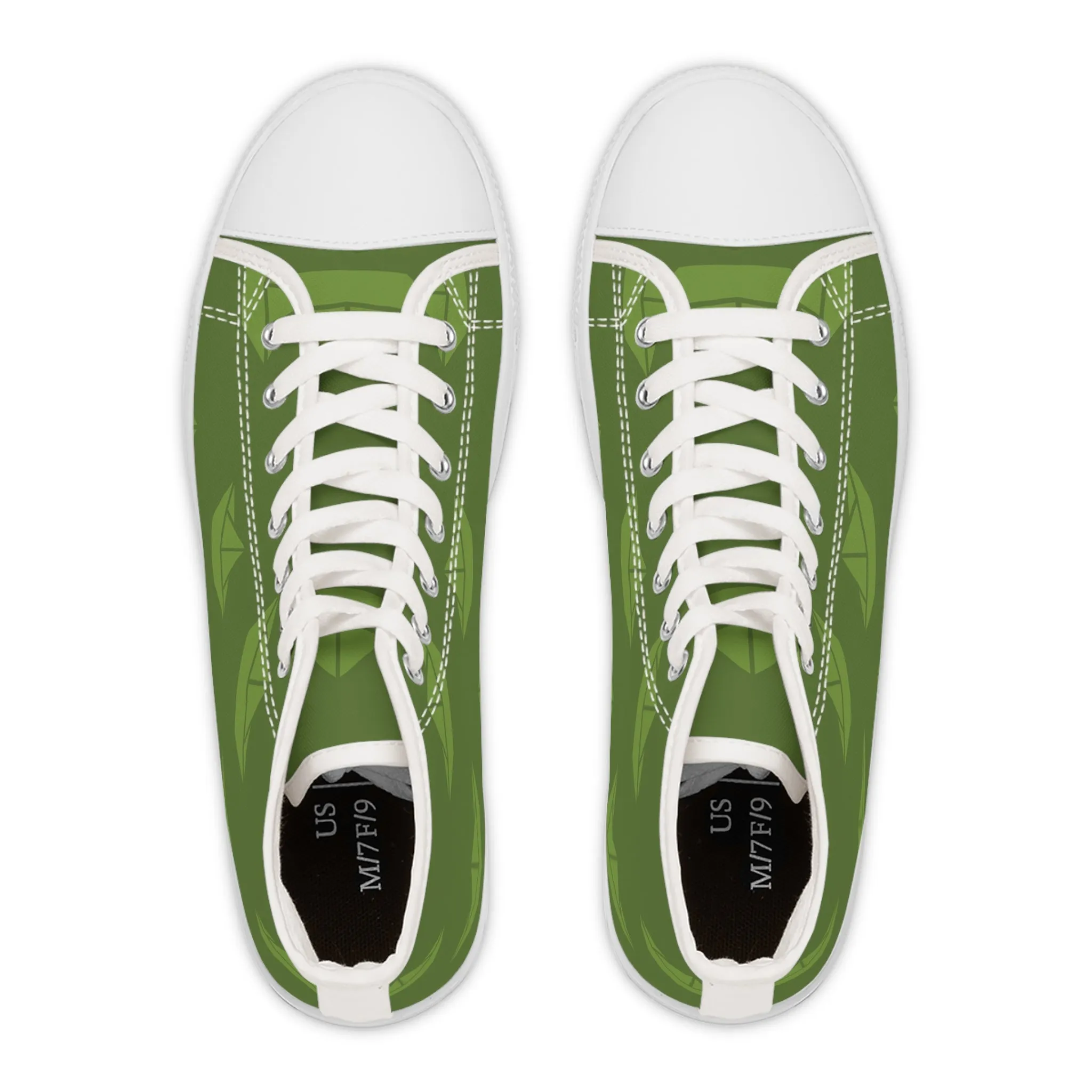 Green Sail Boat Women's High Top Sneakers