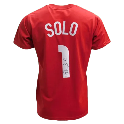 Hope Solo Autographed USA Soccer Jersey Red (JSA)