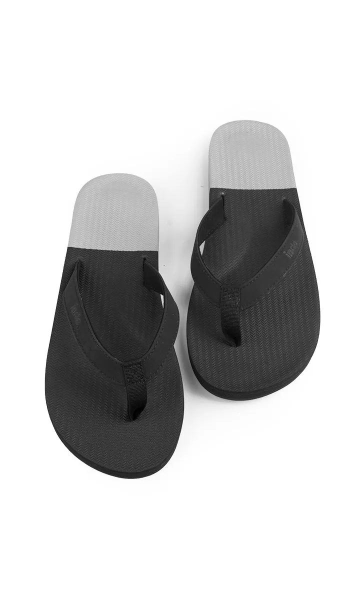 Indosole Essentials Flip Flops Men Color Block Black - Granite