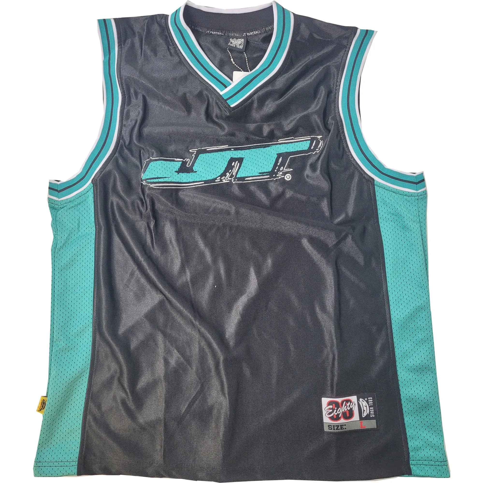 JT Basketball Retro Jersey - Black / Teal