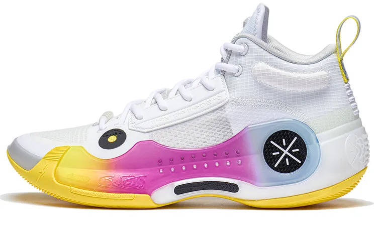 Li Ning Wow 10 Basketball sneakers, white/pink/yellow