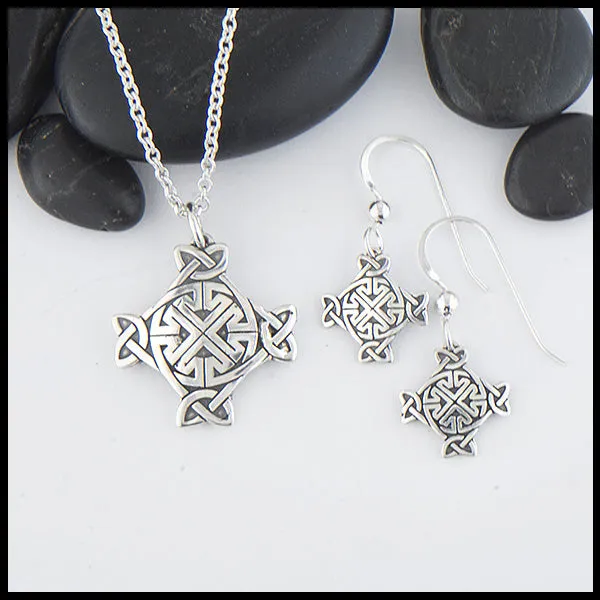 MacDurnan Cross Pendant & Earring Set