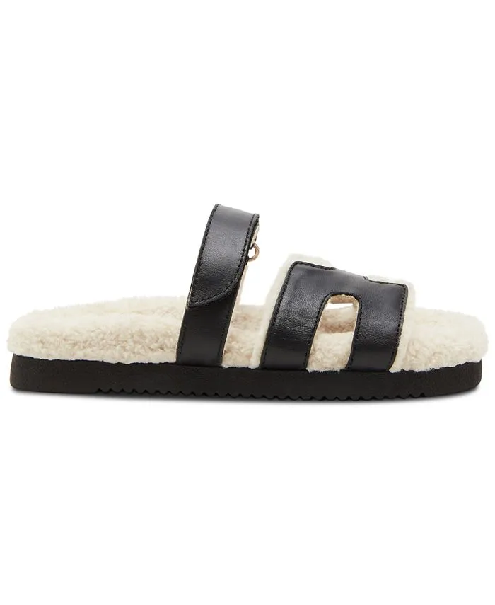 Mayvn-F Women's Strappy Steve Madden Insole Slides, Black