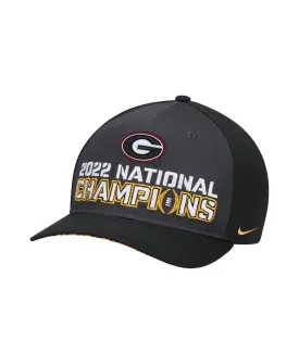 Men's black 2022 National Champions Georgia Bulldogs Football Playoffs Locker Room Charcoal Baseball Cap CL99 Nike