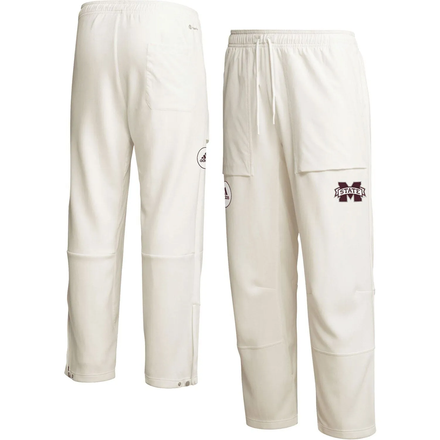 Men's Mississippi State Bulldogs Zero Dye AEROREADY adidas Pants in Cream