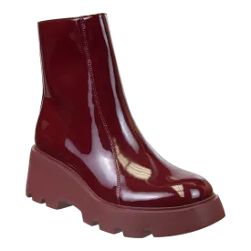 NAKED FEET - XENUS in DEEP RED Platform Ankle Boots