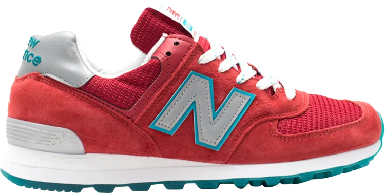 New Balance 574 sneakers, red/gray/blue